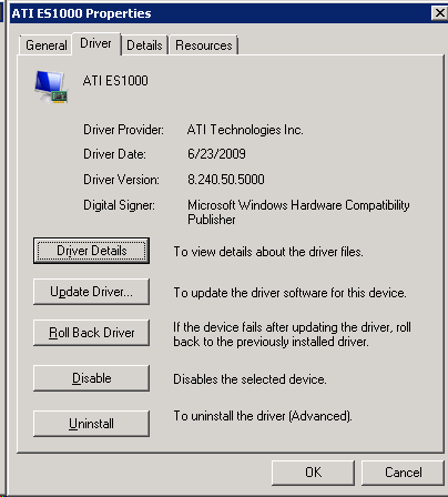 ati es1000 driver windows server 2008 64